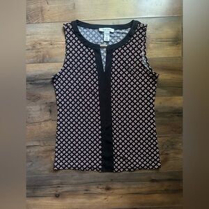 White House Black Market Sleeveless Geometric Blouse XS Workwear Top